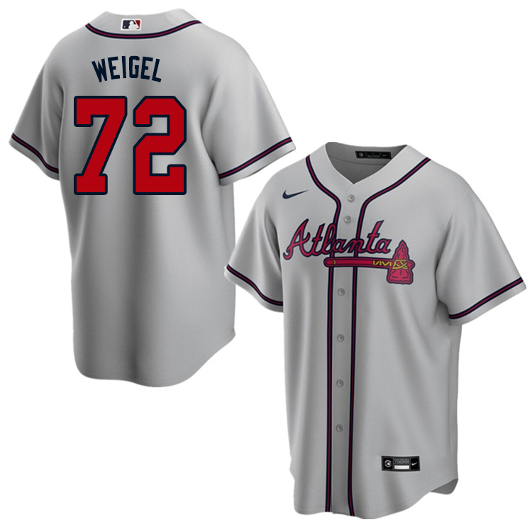 Nike Men #72 Patrick Weigel Atlanta Braves Baseball Jerseys Sale-Gray